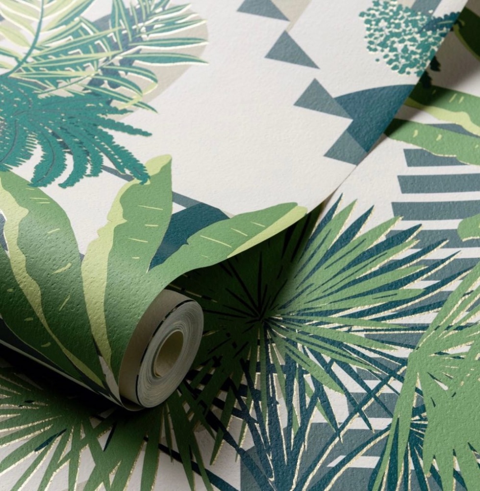 Clarke & Clarke Malindi Wallpaper in Palm